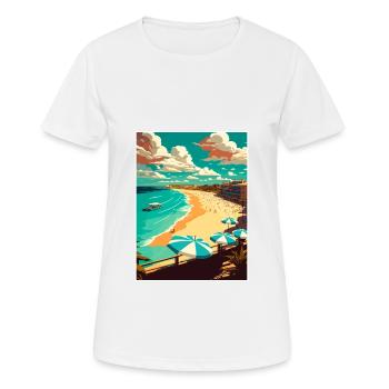 Bondi Beach Australia Vintage Travel Poster WPA - Women's Breathable T-Shirt - white - Front - AI Model Female 172 dark (172cm)