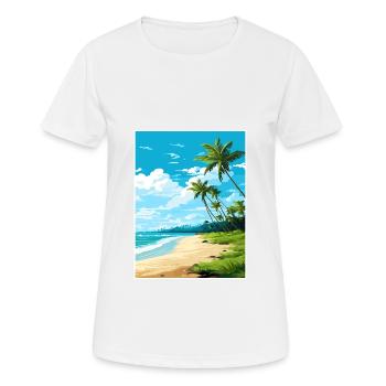 Palm Cove Beach Australien Vintage Reiseposter - Frauen T-Shirt atmungsaktiv - Weiß - Vorne - AI Model Female 172 dark (172cm)