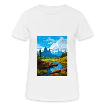 Cradle Mountain Australie Affiche de voyage Vintage - T-shirt respirant Femme - blanc - Devant - AI Model Female 172 dark (172cm)