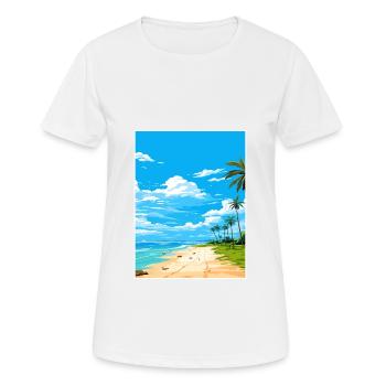 Four Mile Beach Australien Vintage-Reiseposter - Frauen T-Shirt atmungsaktiv - Weiß - Vorne - AI Model Female 172 dark (172cm)