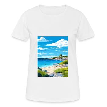Rottnest Island Australie déco affiche de voyage - T-shirt respirant Femme - blanc - Devant - AI Model Female 172 dark (172cm)