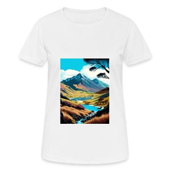 Egmont Nationalpark Neuseeland Reiseposter - Frauen T-Shirt atmungsaktiv - Weiß - Vorne - AI Model Female 172 dark (172cm)