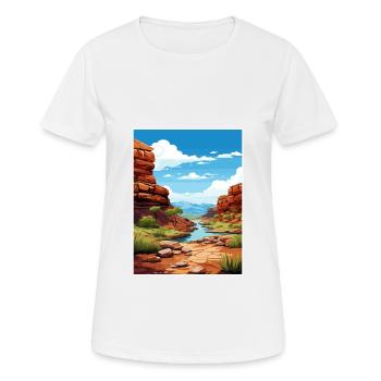 Karijini Nationalpark Australien Reiseposter - Frauen T-Shirt atmungsaktiv - Weiß - Vorne - AI Model Female 172 dark (172cm)