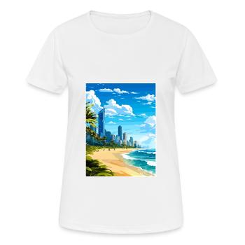 Surfers Paradise Beach Australien Reiseposter - Frauen T-Shirt atmungsaktiv - Weiß - Vorne - AI Model Female 172 dark (172cm)