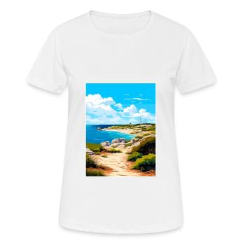 Rottnest Island Australie déco affiche de voyage - T-shirt respirant Femme - blanc - Devant - AI Model Female 172 dark (172cm)