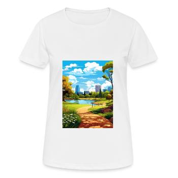 Kings Park Royal Botanic Garden Travel Poster - Women's Breathable T-Shirt - white - Front - AI Model Female 172 dark (172cm)