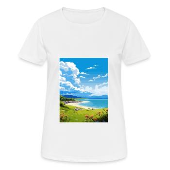 Pegasus Bay Baygift Nouvelle-Zélande affiche de voyage - T-shirt respirant Femme - blanc - Devant - AI Model Female 172 dark (172cm)