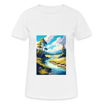Wye Creek Dekoration Neuseeland Reiseposter - Frauen T-Shirt atmungsaktiv - Weiß - Vorne - AI Model Female 172 dark (172cm)