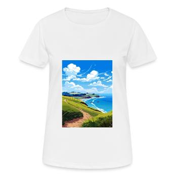Péninsule de Coromandel Nouvelle-Zélande affiche de voyage - T-shirt respirant Femme - blanc - Devant - AI Model Female 172 dark (172cm)