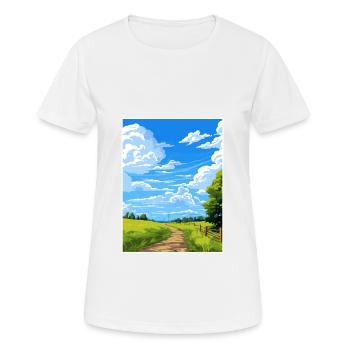 Hauraki Rail Trail Nouvelle-Zélande affiche de voyage - T-shirt respirant Femme - blanc - Devant - AI Model Female 172 dark (172cm)