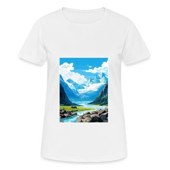 Franz Josef Glacier New Zealand Travel Poster - Women's Breathable T-Shirt - white - Front - AI Model Female 172 dark (172cm)