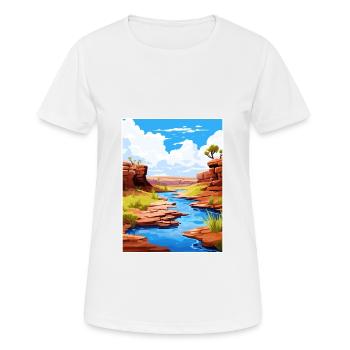 Karijini Nationalpark Australien Reiseposter - Frauen T-Shirt atmungsaktiv - Weiß - Vorne - AI Model Female 172 dark (172cm)