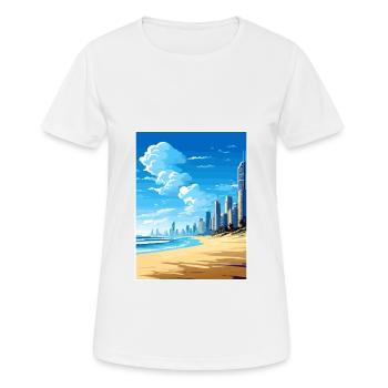 Surfers Paradise Beach Australien Reiseposter - Frauen T-Shirt atmungsaktiv - Weiß - Vorne - AI Model Female 172 dark (172cm)