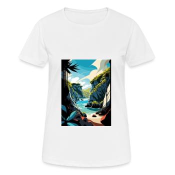 Paparoa Nationalpark Neuseeland Reiseposter - Frauen T-Shirt atmungsaktiv - Weiß - Vorne - AI Model Female 172 dark (172cm)
