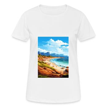 Parc national de Freycinet en Australie affiche de voyage - T-shirt respirant Femme - blanc - Devant - AI Model Female 172 dark (172cm)
