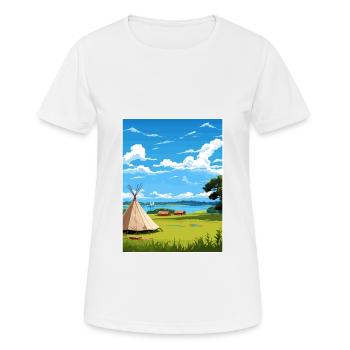 Waitangi Treaty Grounds Nouvelle-Zélande affiche de voyage - T-shirt respirant Femme - blanc - Devant - AI Model Female 172 dark (172cm)