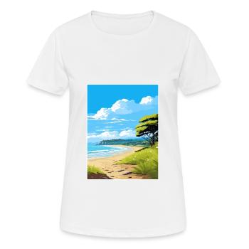 Rakiura Nationalpark Neuseeland Reiseposter - Frauen T-Shirt atmungsaktiv - Weiß - Vorne - AI Model Female 172 dark (172cm)