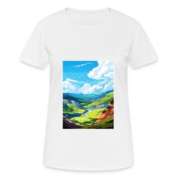 Waimangu Volcanic Valley Nouvelle-Zélande affiche de voyage - T-shirt respirant Femme - blanc - Devant - AI Model Female 172 dark (172cm)