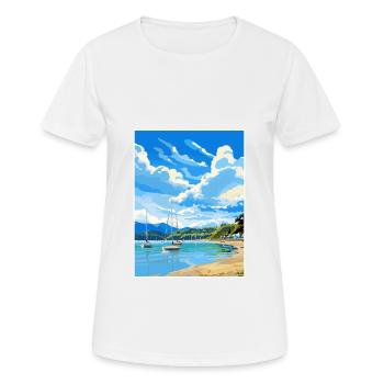 Whanganmata Whanganmatad Neuseeland Reiseposter - Frauen T-Shirt atmungsaktiv - Weiß - Vorne - AI Model Female 172 dark (172cm)