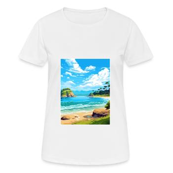Abel Tasman Nationalpark Neuseeland Souvenir - Frauen T-Shirt atmungsaktiv - Weiß - Vorne - AI Model Female 172 dark (172cm)