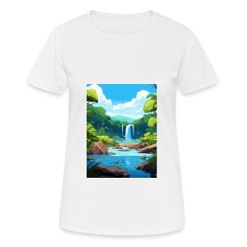 Daintree Rainforest Australie déco affiche de voyage - T-shirt respirant Femme - blanc - Devant - AI Model Female 172 dark (172cm)