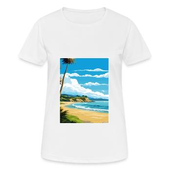 Whanganmata Whanganmatad Neuseeland Reiseposter - Frauen T-Shirt atmungsaktiv - Weiß - Vorne - AI Model Female 172 dark (172cm)