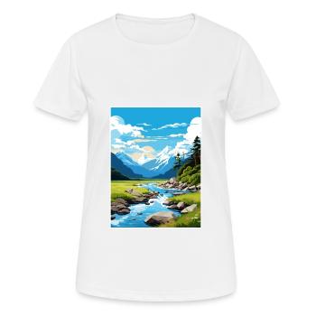 Fiordland Nationalpark Neuseeland Reiseposter - Frauen T-Shirt atmungsaktiv - Weiß - Vorne - AI Model Female 172 dark (172cm)