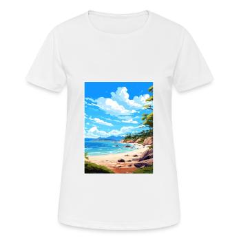 Abel Tasman Nationalpark Neuseeland Souvenir - Frauen T-Shirt atmungsaktiv - Weiß - Vorne - AI Model Female 172 dark (172cm)