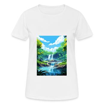 Daintree Rainforest Australie déco affiche de voyage - T-shirt respirant Femme - blanc - Devant - AI Model Female 172 dark (172cm)