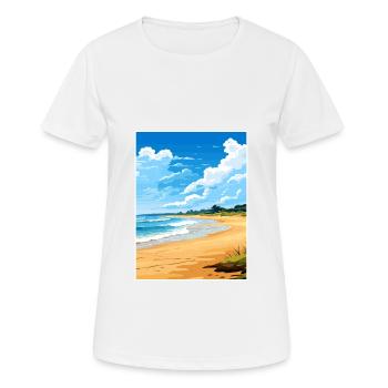 Great Sandy National Park Australia Travel Poster - Women's Breathable T-Shirt - white - Front - AI Model Female 172 dark (172cm)