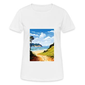 Abel Tasman Coastal Track Neuseeland Souvenir - Frauen T-Shirt atmungsaktiv - Weiß - Vorne - AI Model Female 172 dark (172cm)