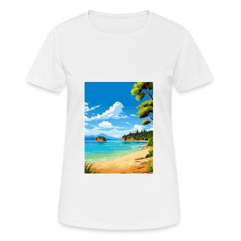 Abel Tasman Nationalpark Neuseeland Souvenir - Frauen T-Shirt atmungsaktiv - Weiß - Vorne - AI Model Female 172 dark (172cm)