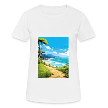 Abel Tasman Coastal Track Neuseeland Souvenir - Frauen T-Shirt atmungsaktiv - Weiß - Vorne - AI Model Female 172 dark (172cm)