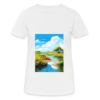 Parc national de Palo Verde Costa Rica affiche de voyage - T-shirt respirant Femme - blanc - Devant - AI Model Female 172 dark (172cm)