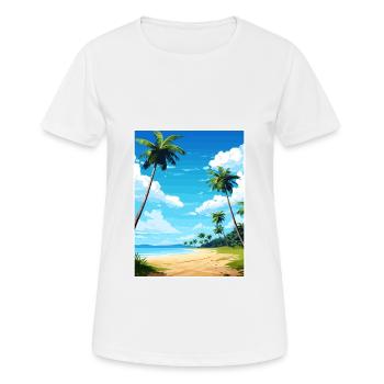 Parc national de l’île Cocos Costa Rica Souvenir - T-shirt respirant Femme - blanc - Devant - AI Model Female 172 dark (172cm)