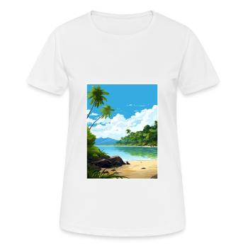 Parc national de l’île Cocos Costa Rica Souvenir - T-shirt respirant Femme - blanc - Devant - AI Model Female 172 dark (172cm)