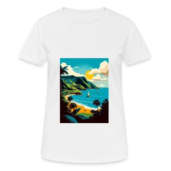 Saint-Vincent-et-les-Grenadines Voyage dans les Caraïbes - T-shirt respirant Femme - blanc - Devant - AI Model Female 172 dark (172cm)