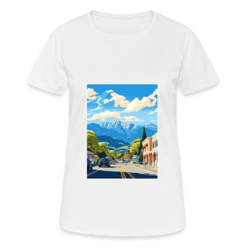Nelson New Zealand Vintage Travel Poster Souvenir - Women's Breathable T-Shirt - white - Front - AI Model Female 172 dark (172cm)