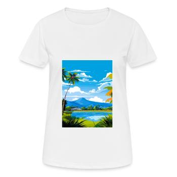 Cairns Australie Vintage voyage affiche Souvenir - T-shirt respirant Femme - blanc - Devant - AI Model Female 172 dark (172cm)