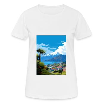 Nelson New Zealand Vintage Travel Poster Souvenir - Women's Breathable T-Shirt - white - Front - AI Model Female 172 dark (172cm)