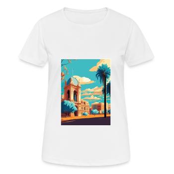 Adelaide Australien Vintage Reiseposter Souvenir - Frauen T-Shirt atmungsaktiv - Weiß - Vorne - AI Model Female 172 dark (172cm)