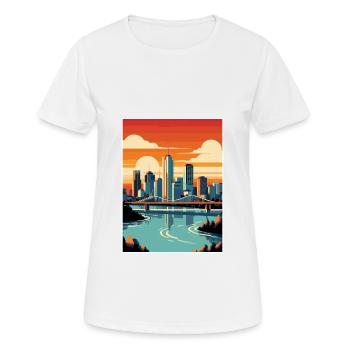Brisbane Australien Vintage Reiseposter Souvenir - Frauen T-Shirt atmungsaktiv - Weiß - Vorne - AI Model Female 172 dark (172cm)