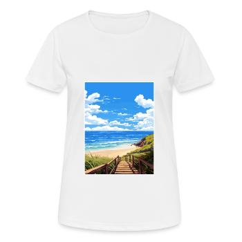 Byron Bay Australie Vintage voyage affiche Souvenir - T-shirt respirant Femme - blanc - Devant - AI Model Female 172 dark (172cm)