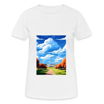 Canberra Australien Vintage Reiseposter Souvenir - Frauen T-Shirt atmungsaktiv - Weiß - Vorne - AI Model Female 172 dark (172cm)