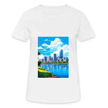 Brisbane Australia Vintage Travel Poster Souvenir - Women's Breathable T-Shirt - white - Front - AI Model Female 172 dark (172cm)