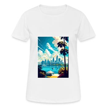 Brisbane Australien Vintage Reiseposter Souvenir - Frauen T-Shirt atmungsaktiv - Weiß - Vorne - AI Model Female 172 dark (172cm)