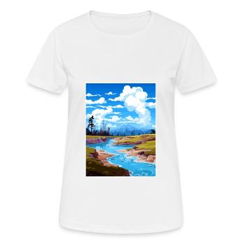 Te Puia New Zealand Vintage Travel Poster Souvenir - Women's Breathable T-Shirt - white - Front - AI Model Female 172 dark (172cm)