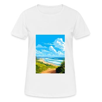 Byron Bay Australie Vintage voyage affiche Souvenir - T-shirt respirant Femme - blanc - Devant - AI Model Female 172 dark (172cm)
