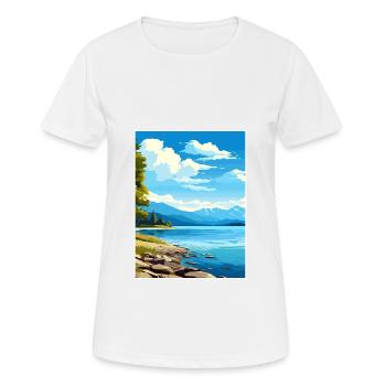 Te Anau New Zealand Vintage Travel Poster Souvenir - Women's Breathable T-Shirt - white - Front - AI Model Female 172 dark (172cm)