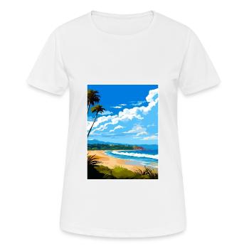 Byron Bay Australie Vintage voyage affiche Souvenir - T-shirt respirant Femme - blanc - Devant - AI Model Female 172 dark (172cm)